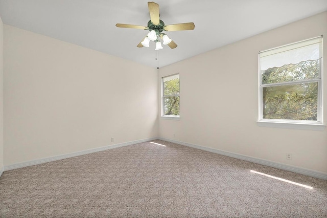 12452 Fairfax Ridge Pl, Austin, TX 78738 - carpeted spare room featuring baseboards and a ceiling fan