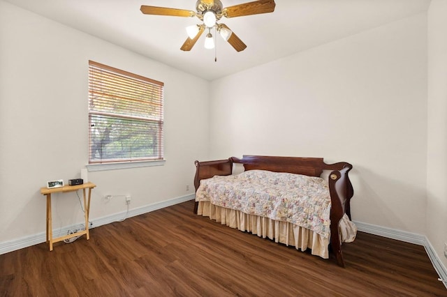 12452 Fairfax Ridge Pl, Austin, TX 78738 - bedroom with wood finished floors, baseboards, and a ceiling fan