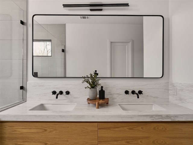 3210 Thompson, Austin, TX 78702 - full bath with double vanity and a shower