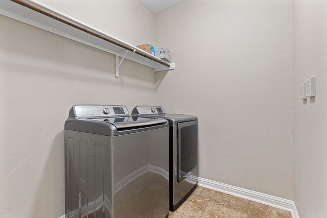 3312 Cortes Pl, Round Rock, TX 78665 - laundry area featuring separate washer and dryer and baseboards