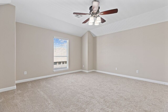 3312 Cortes Pl, Round Rock, TX 78665 - unfurnished room with carpet, ceiling fan, and vaulted ceiling