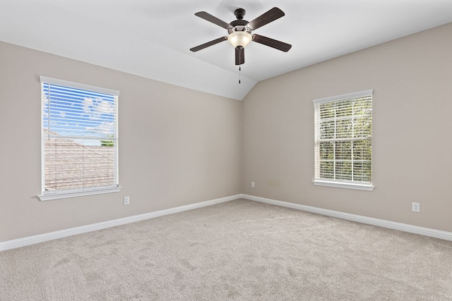 3312 Cortes Pl, Round Rock, TX 78665 - spare room with carpet flooring, a ceiling fan, and lofted ceiling