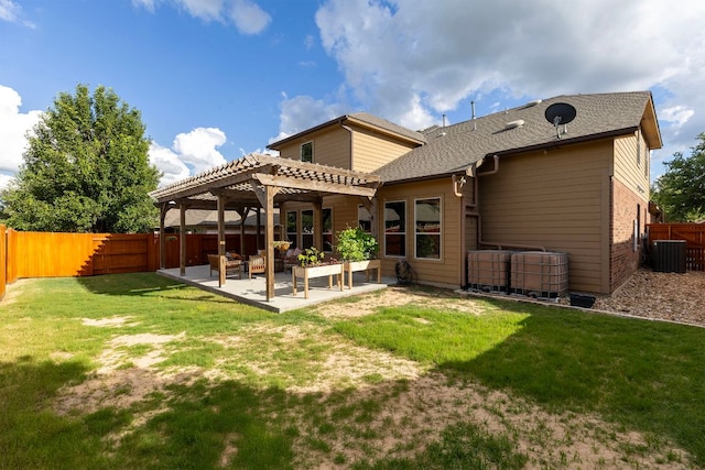3312 Cortes Pl, Round Rock, TX 78665 - back of property featuring a pergola, a fenced backyard, and a patio