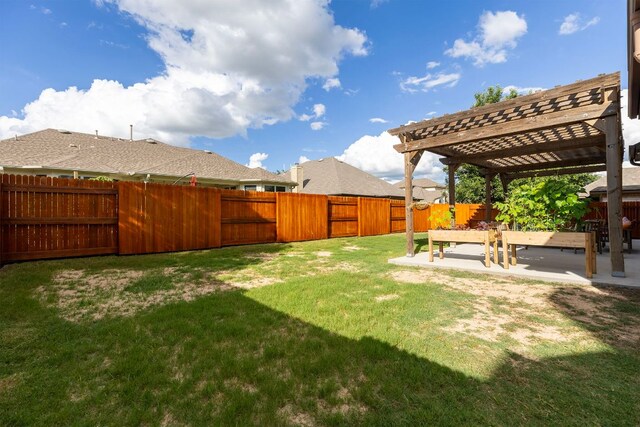 3312 Cortes Pl, Round Rock, TX 78665 - fenced backyard featuring a pergola and a patio area