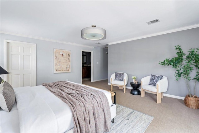 2210 Meadowbrook Dr, Austin, TX 78703 - bedroom with carpet and crown molding