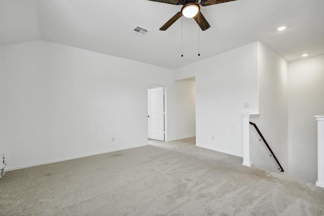 118 Esparza Dr, Bastrop, TX 78602 - carpeted spare room with a ceiling fan and recessed lighting