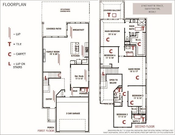 17407 Hattie Trce, Austin, TX 78738 - view of property floor plan