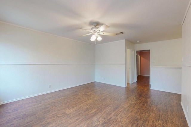 1711 Lloydminister Way, Cedar Park, TX 78613 - unfurnished room featuring ceiling fan, wood finished floors, baseboards, and crown molding