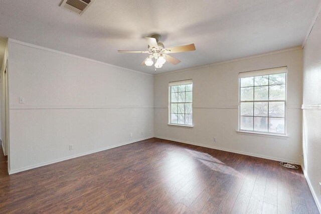 1711 Lloydminister Way, Cedar Park, TX 78613 - spare room with ceiling fan, wood finished floors, baseboards, and crown molding