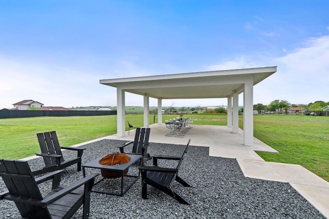 150 Huntclub Dr, Jarrell, TX 76537 - view of patio / terrace featuring a fire pit