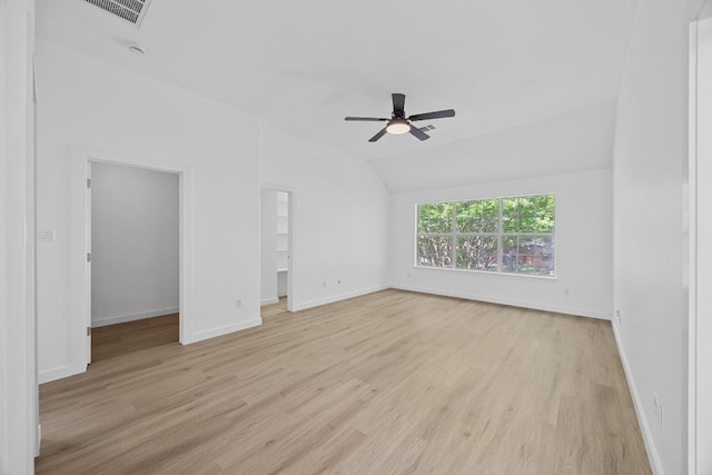 3505 Galena Hills Loop, Round Rock, TX 78681 - spare room with a ceiling fan, light wood-style flooring, and lofted ceiling