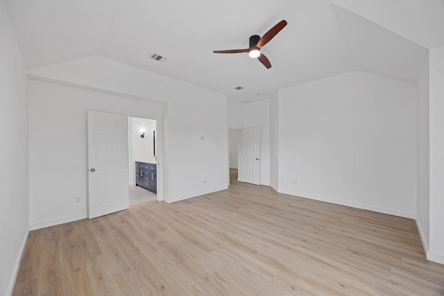 3505 Galena Hills Loop, Round Rock, TX 78681 - spare room featuring lofted ceiling, a ceiling fan, and light wood-type flooring