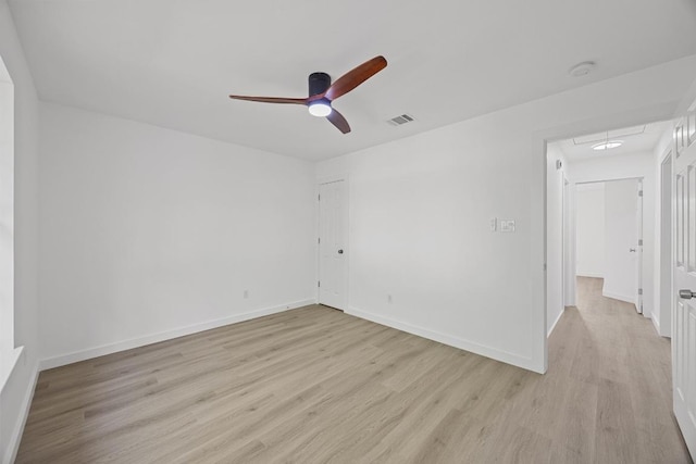 3505 Galena Hills Loop, Round Rock, TX 78681 - unfurnished room featuring light wood-style flooring, ceiling fan, attic access, and a smoke detector