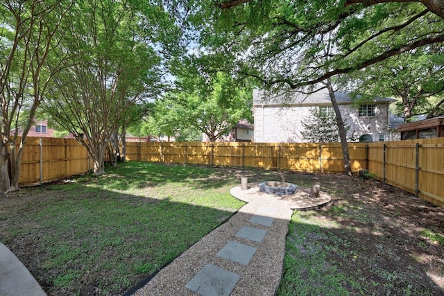 3505 Galena Hills Loop, Round Rock, TX 78681 - fenced backyard featuring an outdoor fire pit