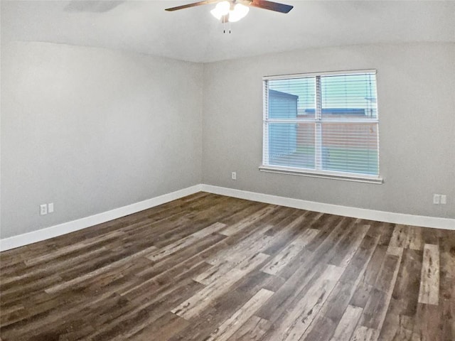 1608 Mallard Ln, Taylor, TX 76574 - empty room featuring dark wood-type flooring and a ceiling fan