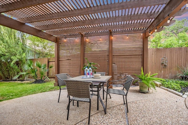 7306 Fireoak Dr, Austin, TX 78759 - fenced backyard with a patio, a pergola, and outdoor dining space
