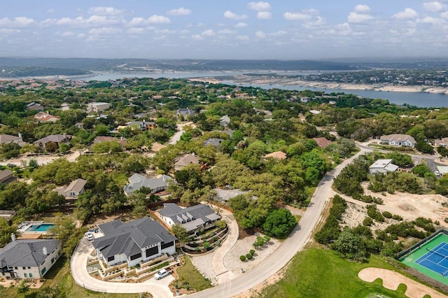 509 Flamingo Blvd, Lakeway, TX 78734 - aerial overview of property's location with nearby suburban area and a large body of water