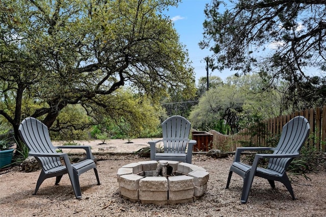 102 Hurst Creek Rd, Lakeway, TX 78734 - view of yard featuring a fire pit and view of scattered trees