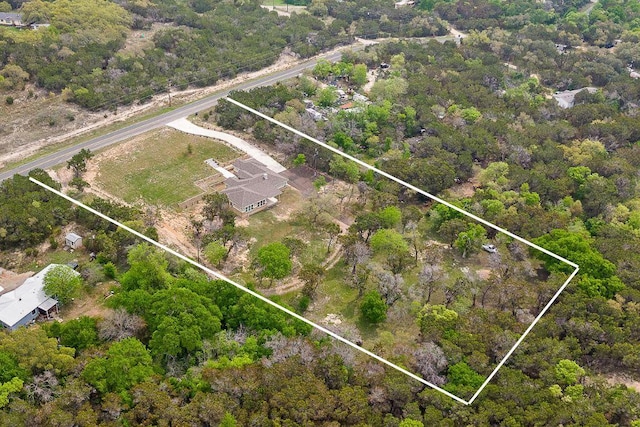 25101 Fawn Dr, Leander, TX 78641 - aerial overview of property's location with property parcel outlined