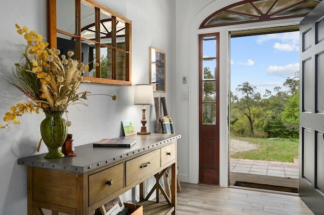 200 Oak Grove Dr, Dripping Springs, TX 78620 - entryway featuring light wood-type flooring