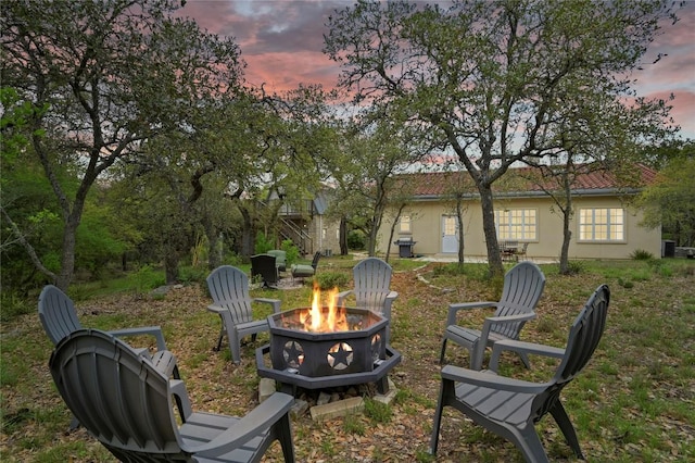 200 Oak Grove Dr, Dripping Springs, TX 78620 - view of yard with an outdoor fire pit