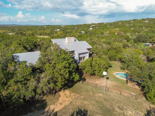 13601 Paisano Trl, Austin, TX 78737 - bird's eye view featuring a forest view