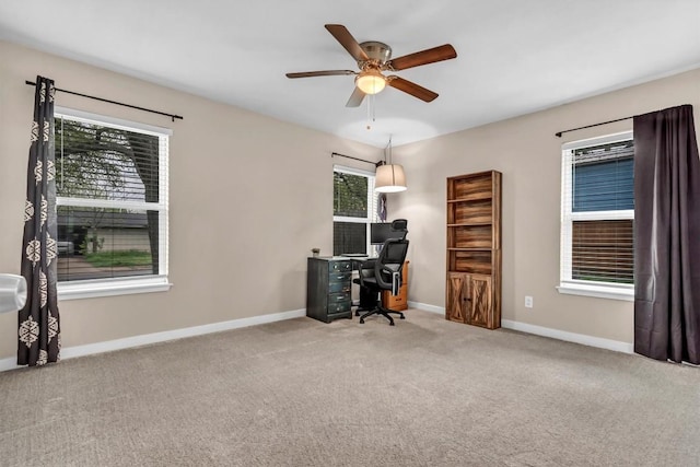 1701 Davis St, Taylor, TX 76574 - office with carpet and a ceiling fan