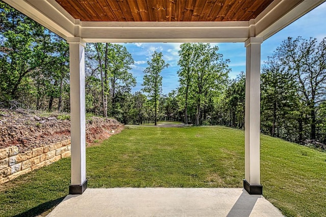 view of yard with a patio area