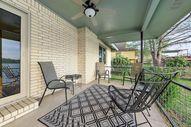 932 Scenic Loop, Kingsland, TX 78639 - view of patio featuring a ceiling fan