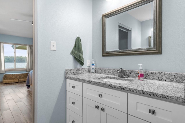932 Scenic Loop, Kingsland, TX 78639 - bathroom featuring vanity and wood finished floors