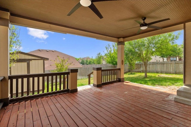 100 Matthews, Kyle, TX 78640 - wooden terrace with a ceiling fan