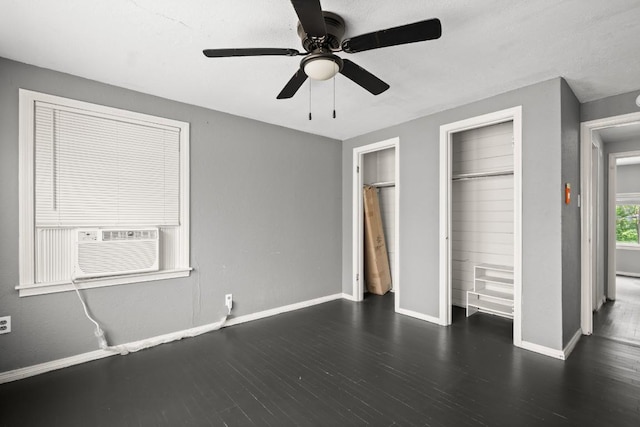 7202 Marcell St, Austin, TX 78752 - unfurnished bedroom with wood finished floors and ceiling fan