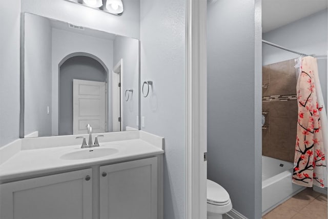 2015 Colina Cv, Cedar Park, TX 78613 - bathroom featuring vanity, shower / tub combo, and tile patterned flooring