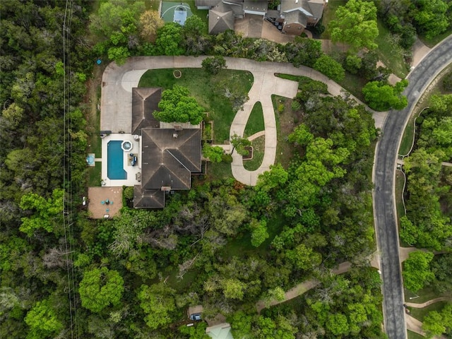 6605 Canon Wren Dr, Austin, TX 78746 - aerial overview of property's location featuring a pool area