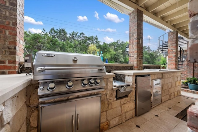 view of patio featuring a grill and area for grilling