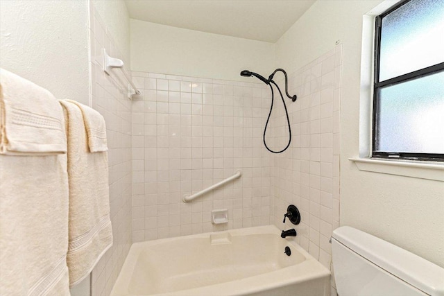 5003 Wing Rd, Austin, TX 78749 - bathroom with shower / bath combination, healthy amount of natural light, and toilet