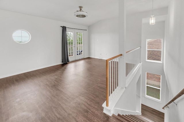 13605 Lyndon B Johnson St, Manor, TX 78653 - unfurnished room with wood finished floors, french doors, and baseboards