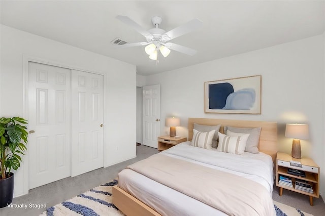 13605 Lyndon B Johnson St, Manor, TX 78653 - bedroom with a closet and a ceiling fan