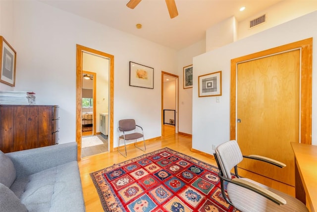 1902 Alegria Rd Unit B, Austin, TX 78757 - office with light wood-style flooring and ceiling fan