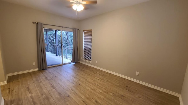 6000 Shepherd Mountain Cv Unit 710, Austin, TX 78730 - empty room featuring ceiling fan, baseboards, and hardwood / wood-style floors