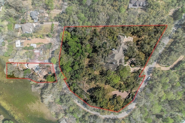 4646 Rockcliff Rd, Austin, TX 78746 - aerial view of property's location featuring property boundaries highlighted