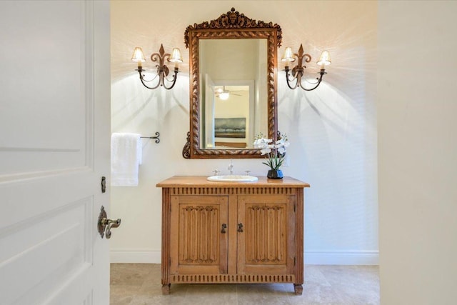 4646 Rockcliff Rd, Austin, TX 78746 - bathroom featuring vanity and tile patterned floors