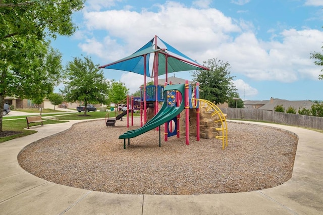 community play area featuring fence