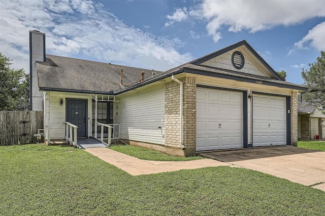 14487 Robert I Walker Blvd, Austin, TX 78728 - view of front of house with concrete driveway, a chimney, and a garage