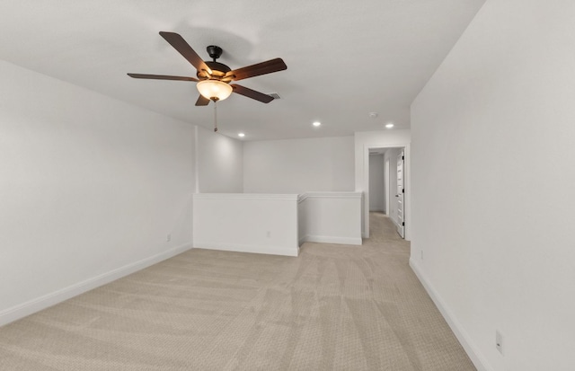 16724 Santiaguillo Trce, Manor, TX 78653 - unfurnished room featuring recessed lighting, light carpet, and a ceiling fan