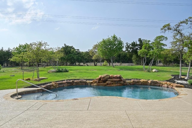 2204 High Lonesome, Leander, TX 78641 - outdoor pool with a yard and view of wooded area