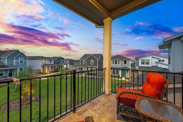 8522 Leroi Dr, Austin, TX 78744 - balcony at dusk featuring a residential view