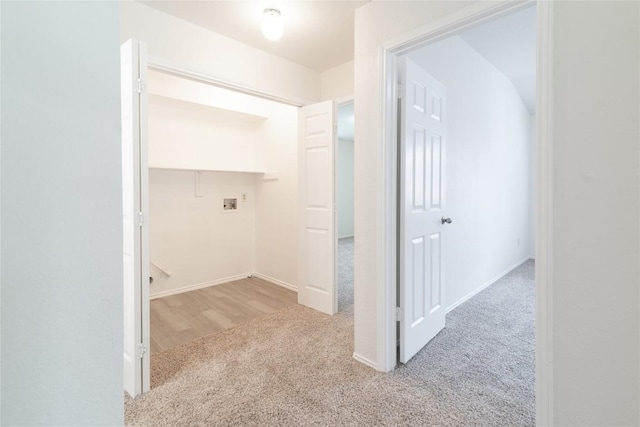 15406 Ecorio Dr, Austin, TX 78728 - laundry room with washer hookup, carpet flooring, and baseboards
