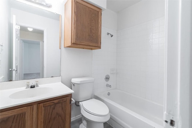 15406 Ecorio Dr, Austin, TX 78728 - bathroom featuring vanity, toilet, and shower / bath combination