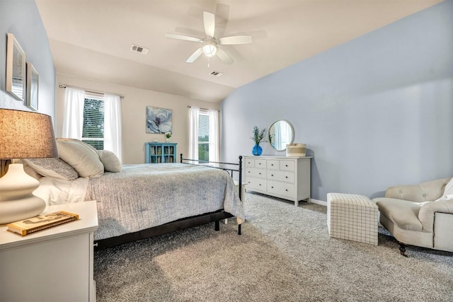 18003 Linkhill Dr, Dripping Springs, TX 78620 - bedroom with carpet, lofted ceiling, a ceiling fan, and baseboards